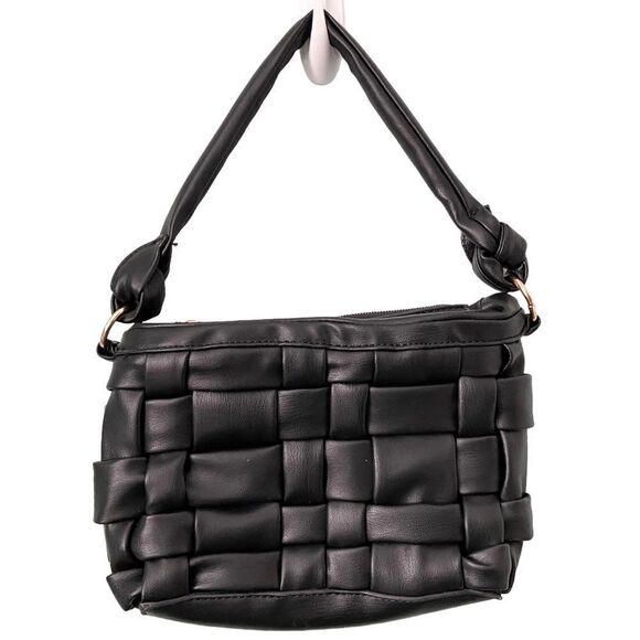 L.A Express Y2K Vibe Woven Padded Shoulder Bag in Black Size Small - Picture 4 of 11